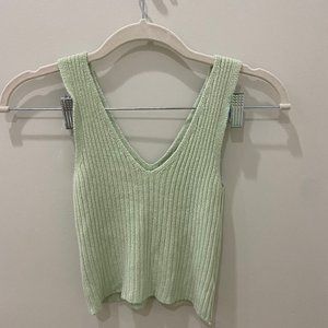 Brandy Melville Green Fitted Tank
